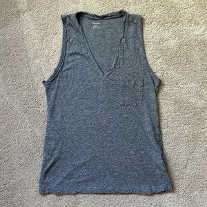 Madewell Whisper Cotten Grey V Neck Tank Top